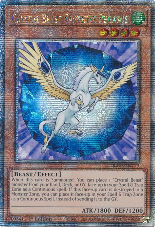 Crystal Beast Sapphire Pegasus (Quarter Century Secret Rare) [RA03-EN179] Quarter Century Secret Rare | Rock City Comics