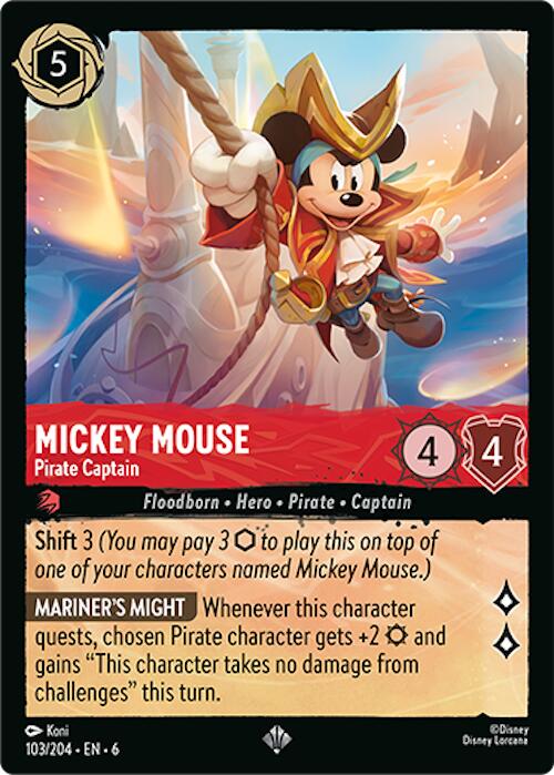 Mickey Mouse - Pirate Captain (103/204) [Azurite Sea] | Rock City Comics