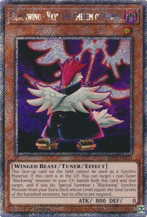 Blackwing - Vayu the Emblem of Honor (Platinum Secret Rare) [RA03-EN224] Platinum Secret Rare | Rock City Comics