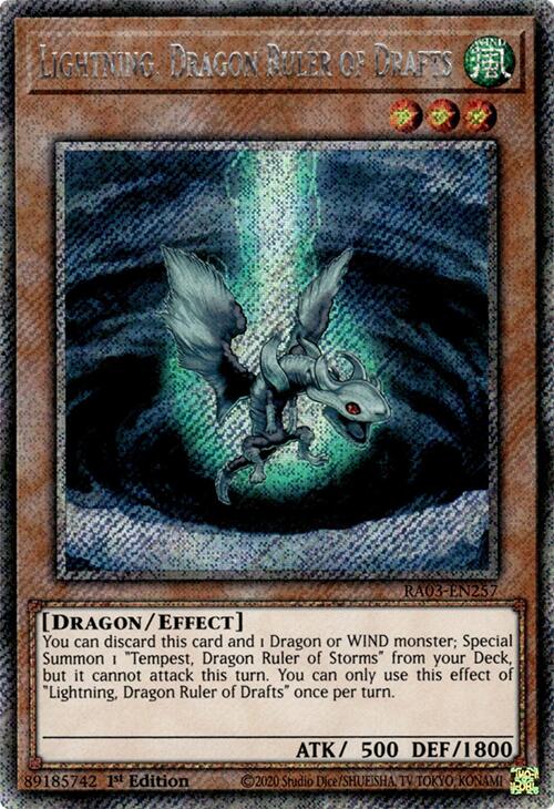 Lightning, Dragon Ruler of Drafts (Platinum Secret Rare) [RA03-EN257] Platinum Secret Rare | Rock City Comics