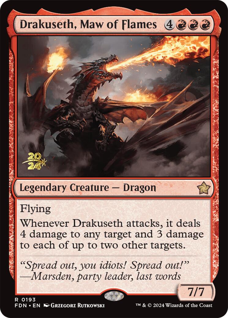 Drakuseth, Maw of Flames [Foundations Prerelease Promos] | Rock City Comics