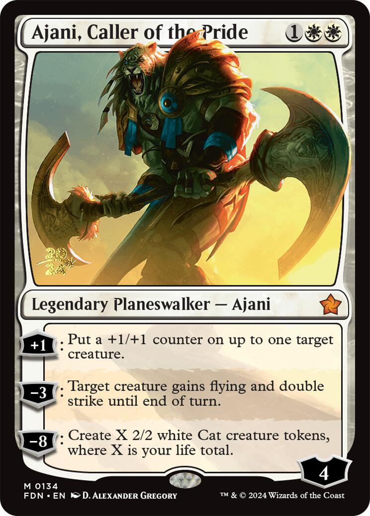 Ajani, Caller of the Pride [Foundations Prerelease Promos] | Rock City Comics