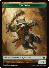 Elf Warrior // Raccoon Doubled-Sided Token [Foundations Tokens] | Rock City Comics