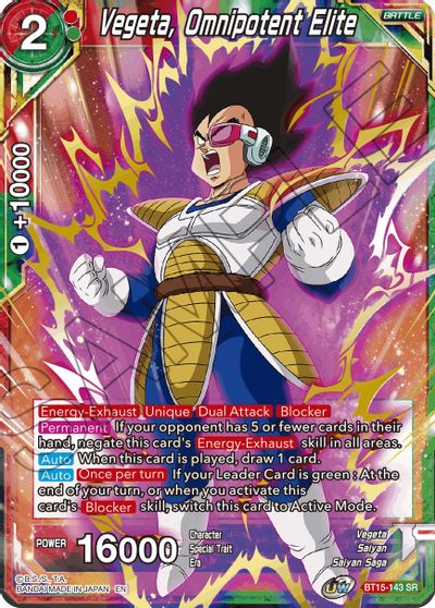 Vegeta, Omnipotent Elite (BT15-143) [Saiyan Showdown] | Rock City Comics