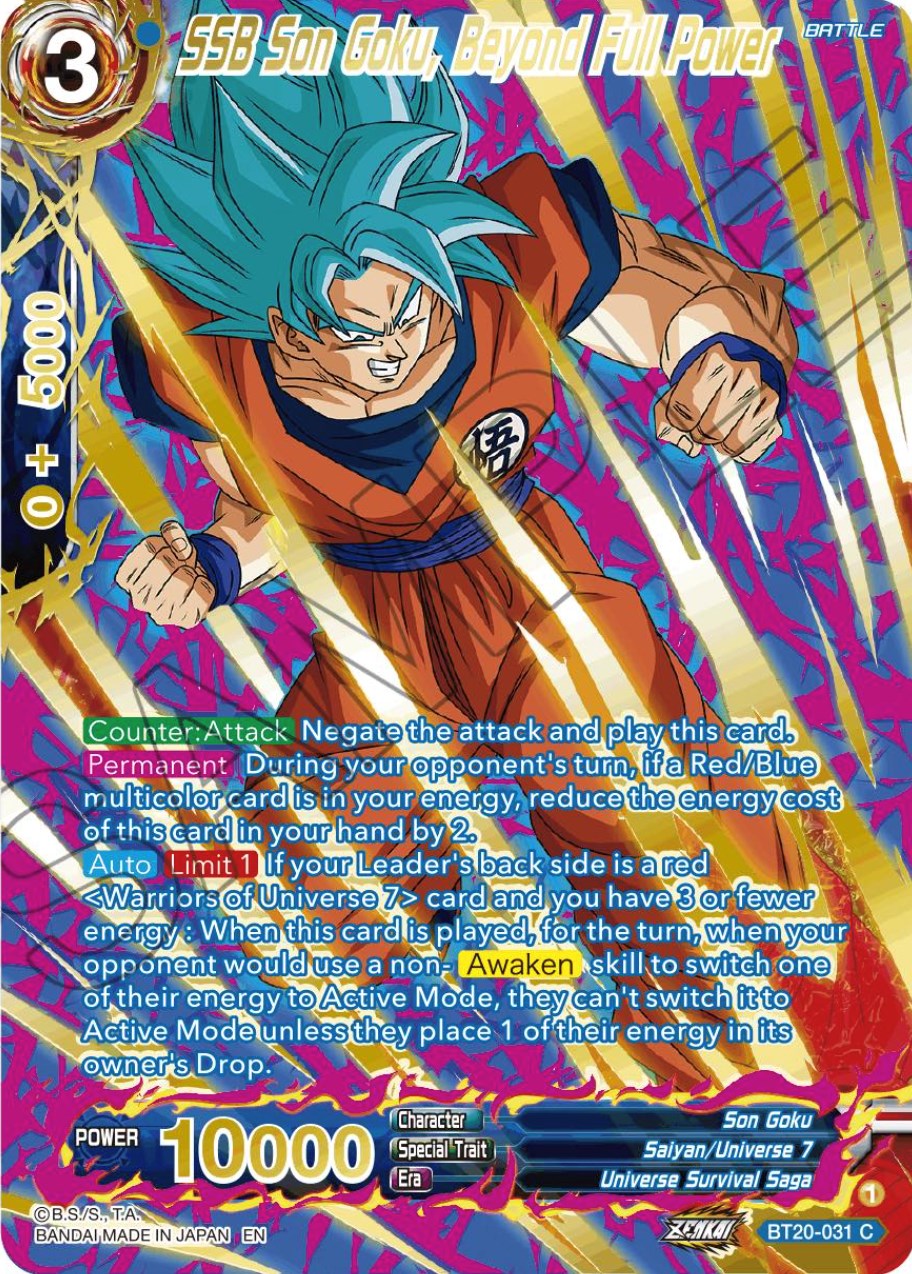 SSB Son Goku, Beyond Full Power (Gold-Stamped) (BT20-031) [Power Absorbed] | Rock City Comics