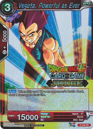 Vegeta, Powerful as Ever (P-030) [Judge Promotion Cards] | Rock City Comics