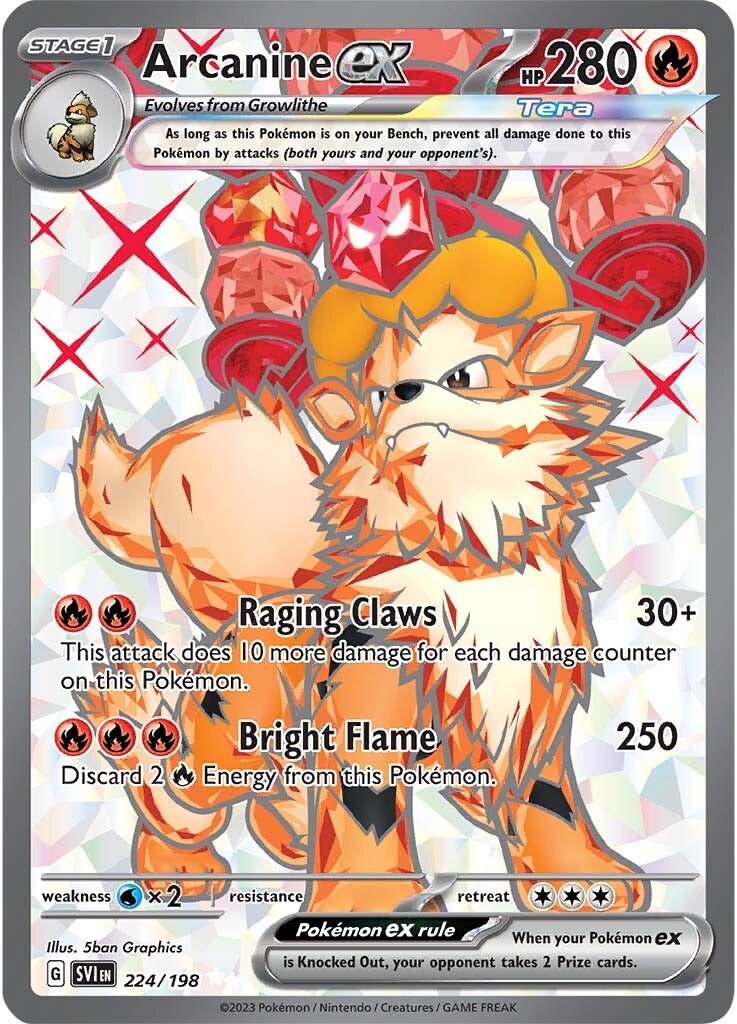 Arcanine ex (224/198) [Scarlet & Violet: Base Set] | Rock City Comics