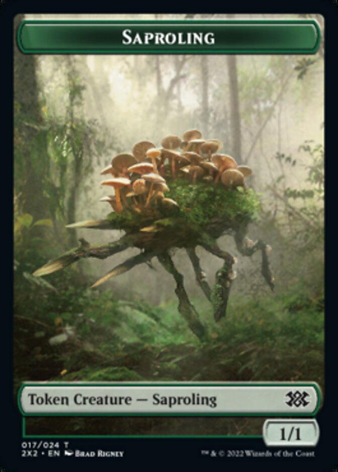 Saproling // Phyrexian Golem Double-Sided Token [Double Masters 2022 Tokens] | Rock City Comics