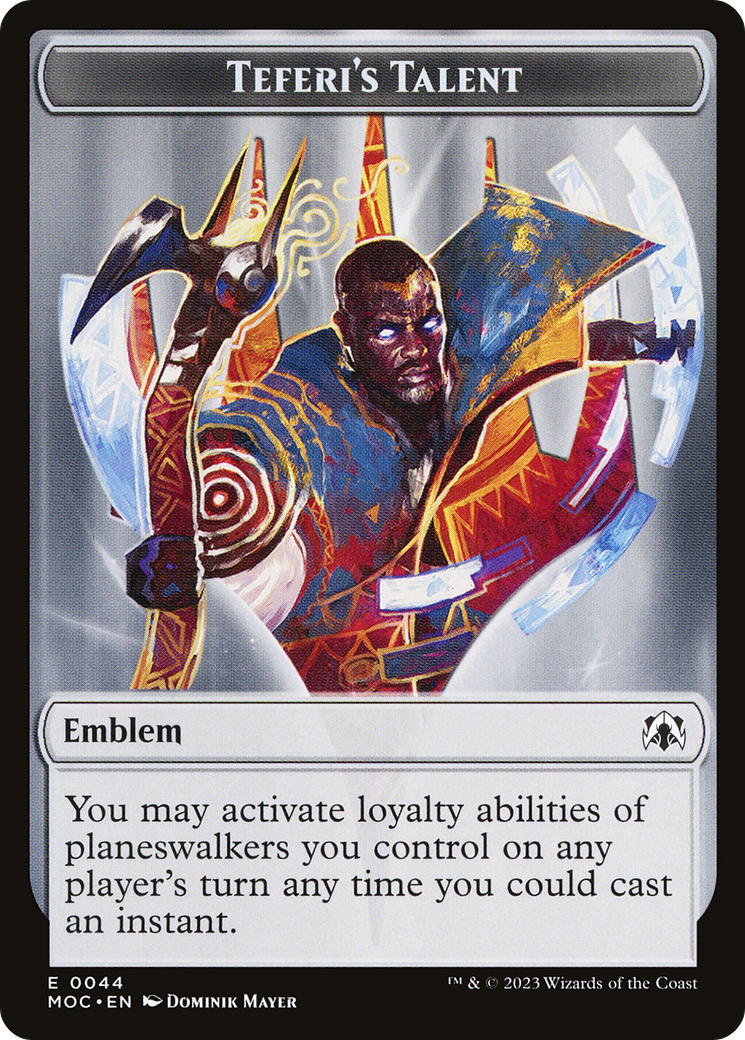 First Mate Ragavan // Teferi's Talent Emblem Double-Sided Token [March of the Machine Commander Tokens] | Rock City Comics