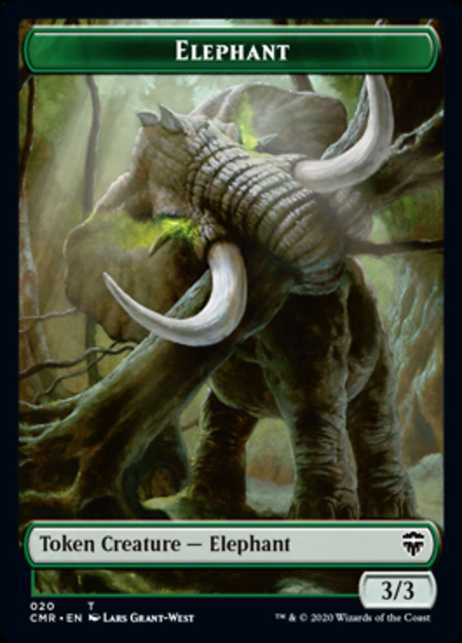 Beast (19) // Elephant Double-Sided Token [Commander Legends Tokens] | Rock City Comics