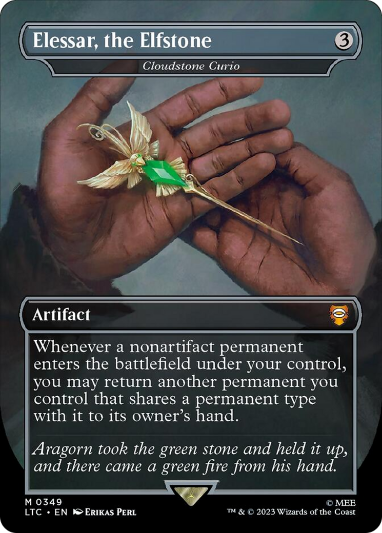 Elessar, the Elfstone - Cloudstone Curio (Borderless) (Surge Foil) [The Lord of the Rings: Tales of Middle-Earth Commander] | Rock City Comics