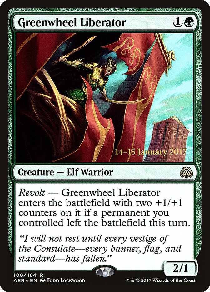 Greenwheel Liberator [Aether Revolt Prerelease Promos] | Rock City Comics