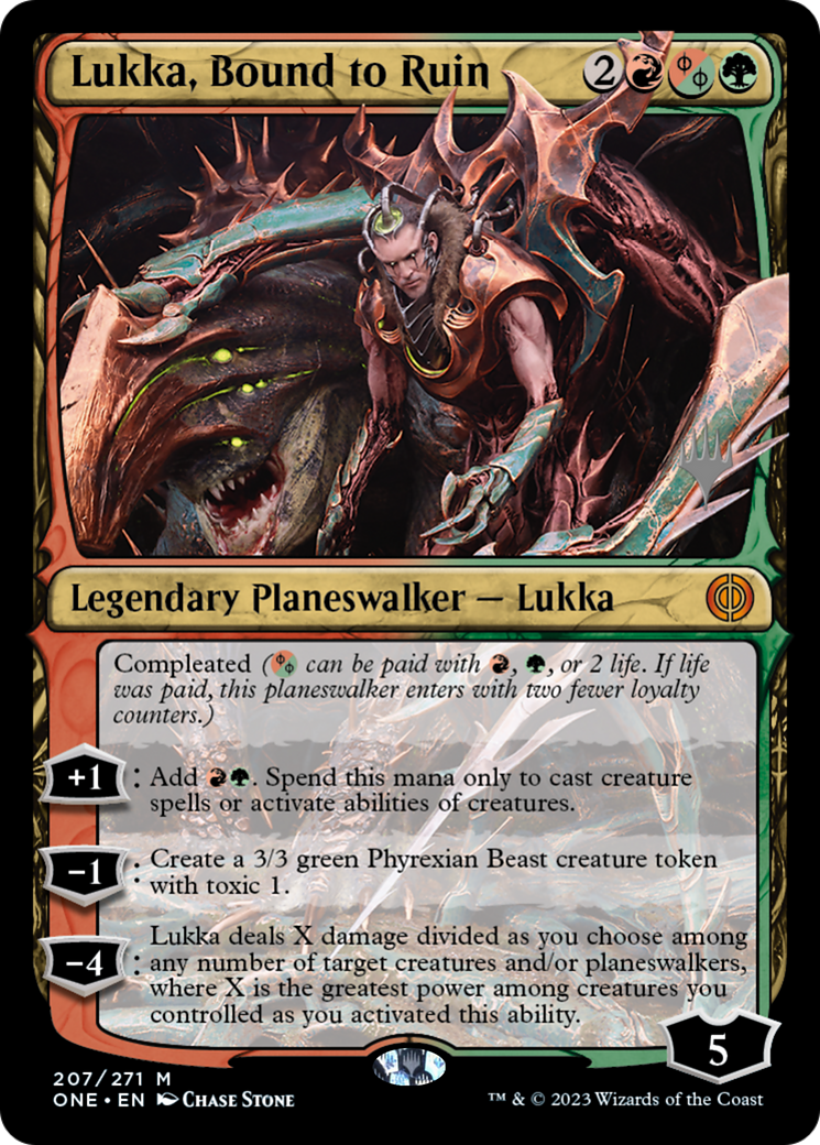 Lukka, Bound to Ruin (Promo Pack) [Phyrexia: All Will Be One Promos] | Rock City Comics