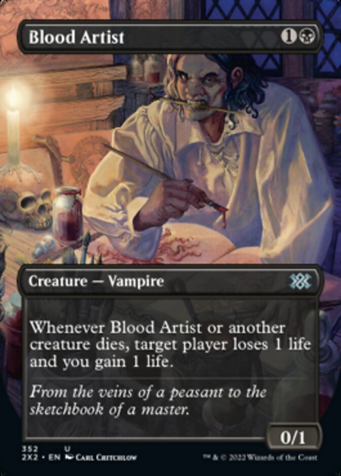 Blood Artist (Borderless Alternate Art) [Double Masters 2022] | Rock City Comics