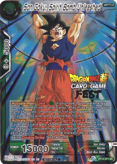 Son Goku, Spirit Bomb Unleashed (Card Game Fest 2022) (BT14-071) [Tournament Promotion Cards] | Rock City Comics