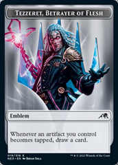 Samurai // Tezzeret, Betrayer of Flesh Emblem Double-Sided Token [Kamigawa: Neon Dynasty Tokens] | Rock City Comics