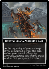 Bounty: Eriana, Wrecking Ball // Bounty Rules Double-Sided Token [Outlaws of Thunder Junction Commander Tokens] | Rock City Comics