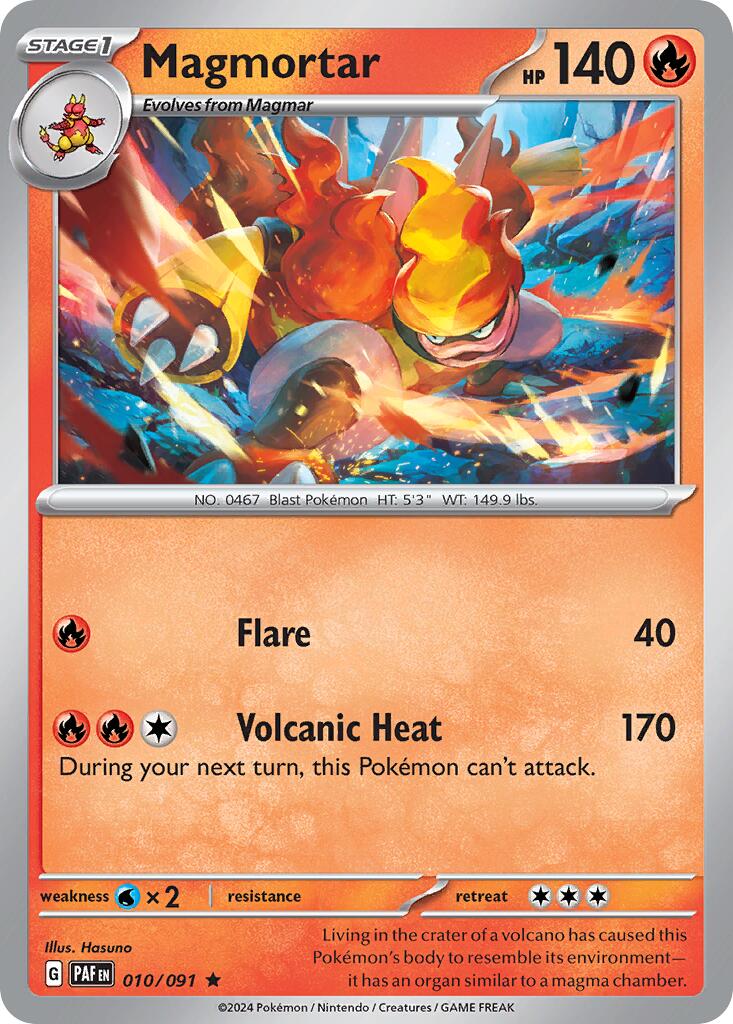 Magmortar (010/091) (Theme Deck Exclusive) [Scarlet & Violet: Paldean Fates] | Rock City Comics