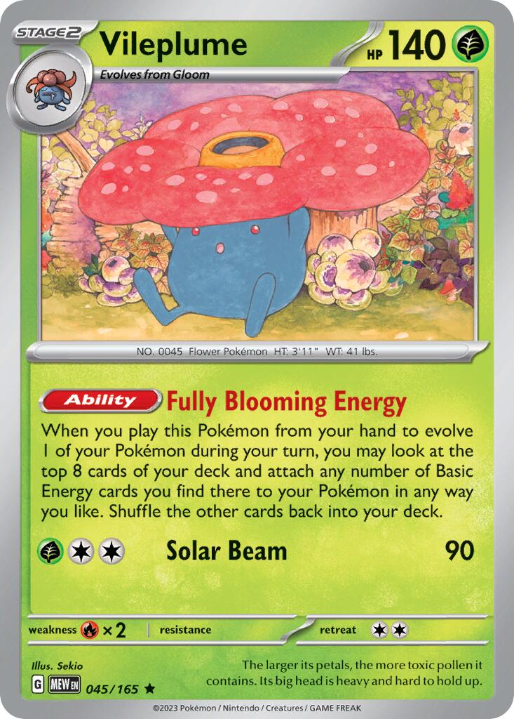 Vileplume (045/165) (Theme Deck Exclusive) [Scarlet & Violet 151] | Rock City Comics