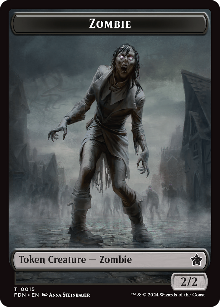 Rat // Zombie Double-Sided Token [Foundations Tokens] | Rock City Comics