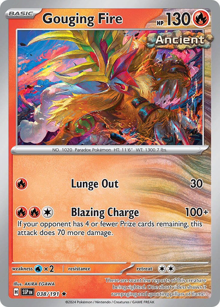 Gouging Fire (038/191) (Theme Deck Exclusive) [Scarlet & Violet: Surging Sparks] | Rock City Comics