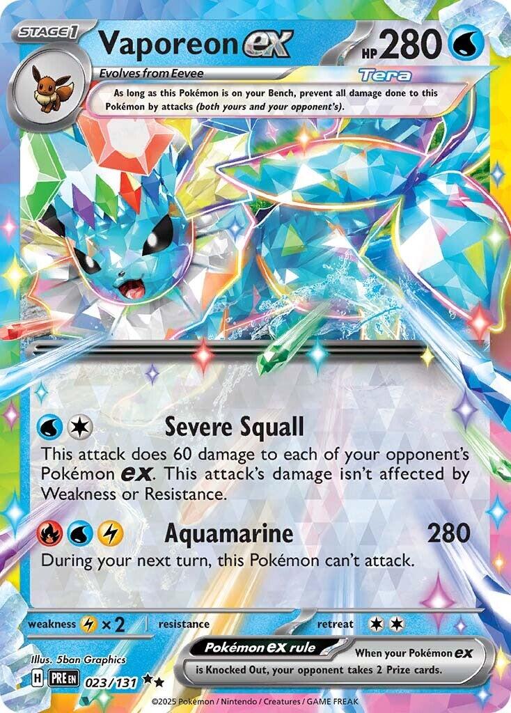 Vaporeon ex (023/131) [Scarlet & Violet: Prismatic Evolutions] | Rock City Comics