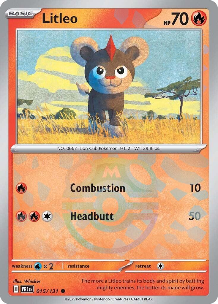 Litleo (015/131) (Master Ball Pattern) [Scarlet & Violet: Prismatic Evolutions] | Rock City Comics