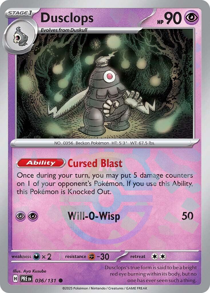 Dusclops (036/131) (Master Ball Pattern) [Scarlet & Violet: Prismatic Evolutions] | Rock City Comics