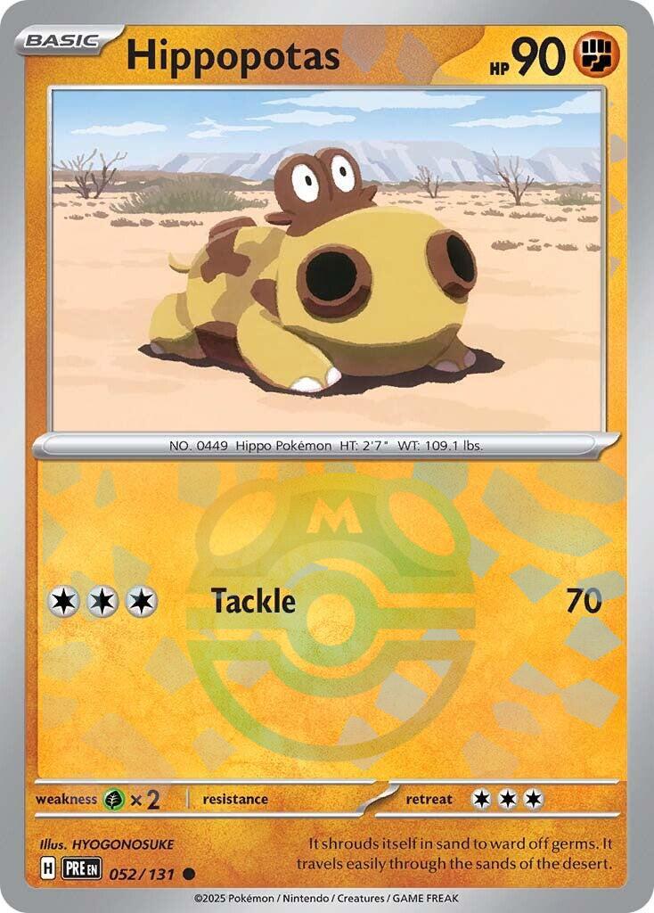 Hippopotas (052/131) (Master Ball Pattern) [Scarlet & Violet: Prismatic Evolutions] | Rock City Comics