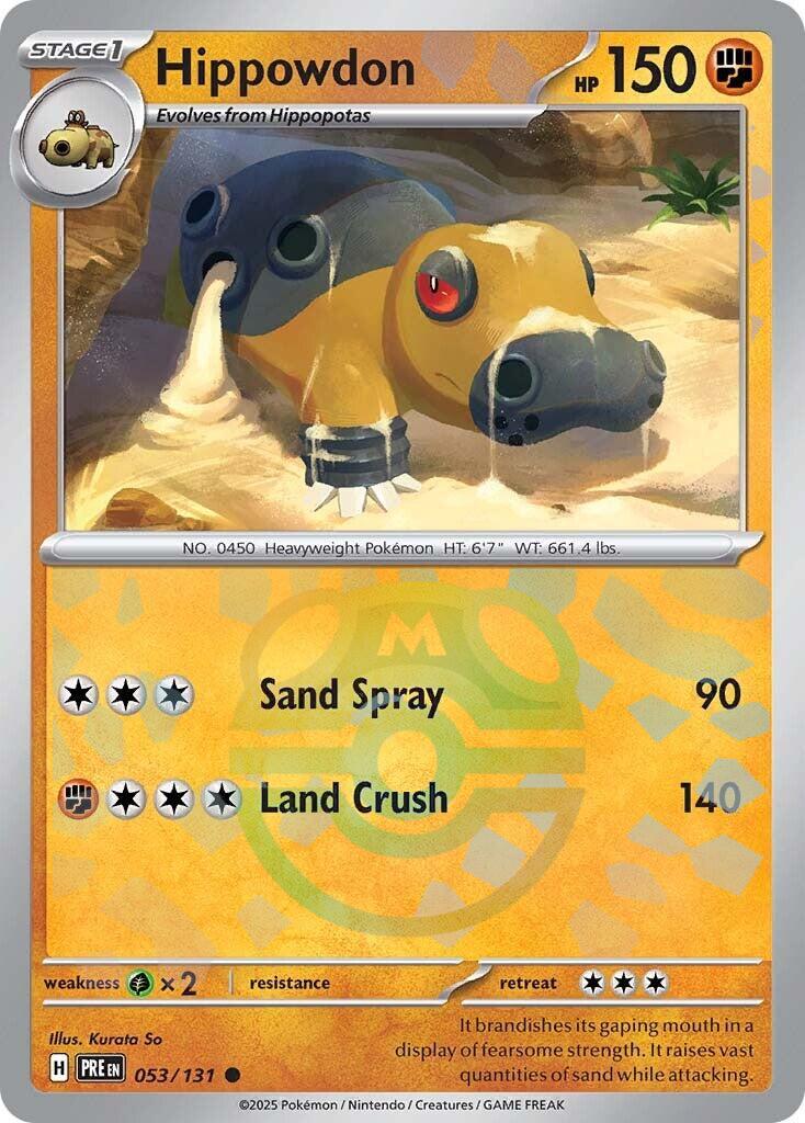Hippowdon (053/131) (Master Ball Pattern) [Scarlet & Violet: Prismatic Evolutions] | Rock City Comics