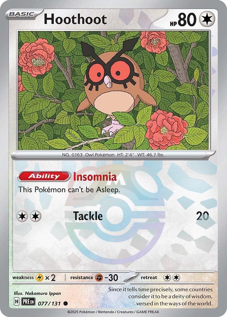 Hoothoot (077/131) (Master Ball Pattern) [Scarlet & Violet: Prismatic Evolutions] | Rock City Comics