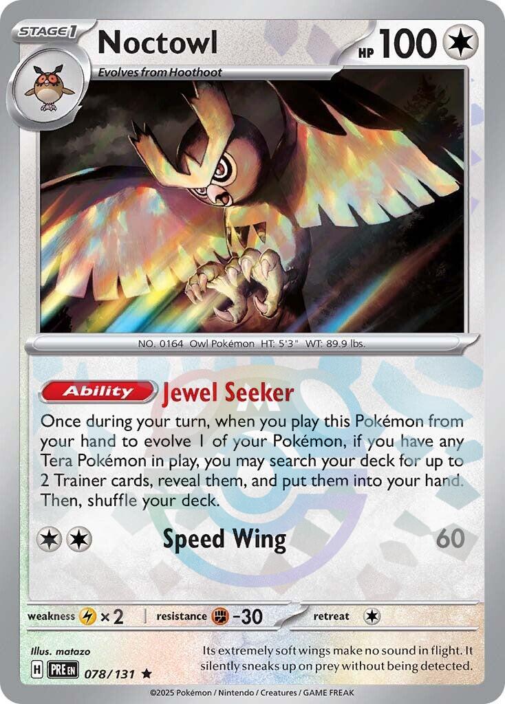 Noctowl (078/131) (Master Ball Pattern) [Scarlet & Violet: Prismatic Evolutions] | Rock City Comics