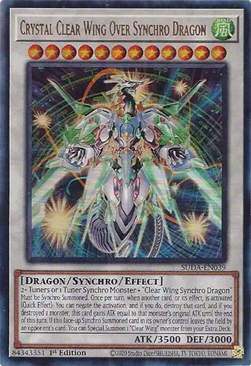 Crystal Clear Wing Over Synchro Dragon [SUDA-EN039] Ultra Rare | Rock City Comics
