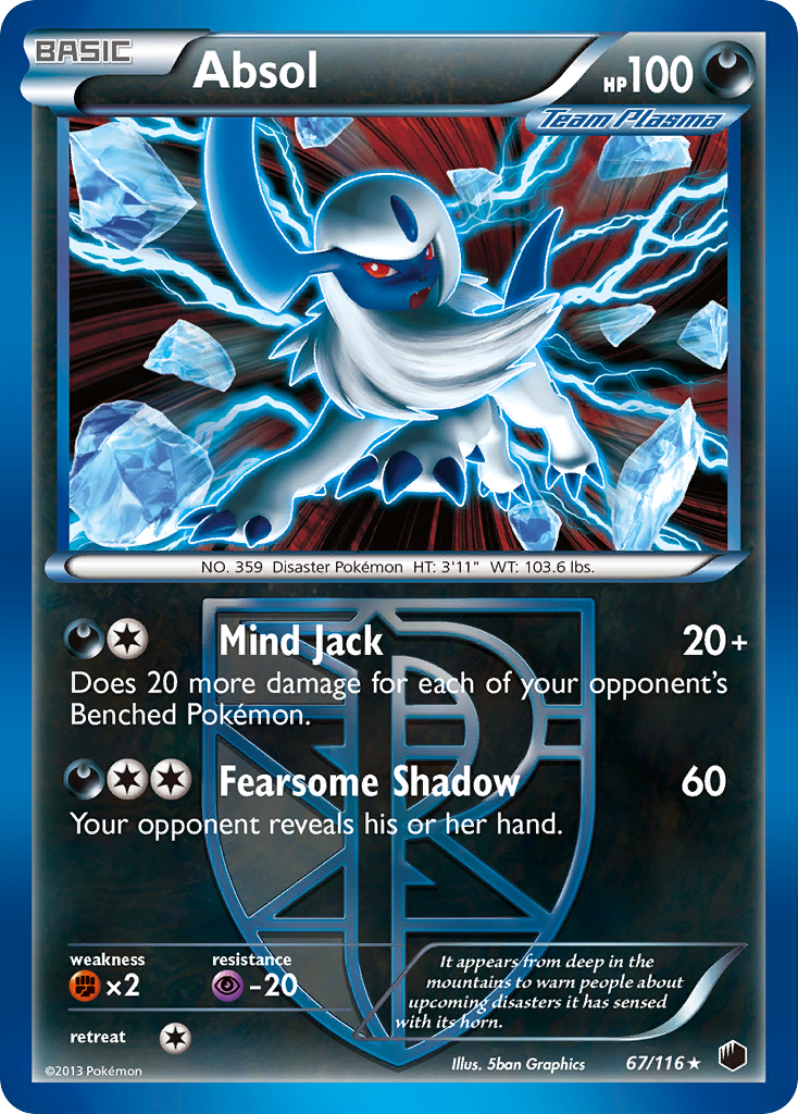 Absol (67/116) [Black & White: Plasma Freeze] | Rock City Comics