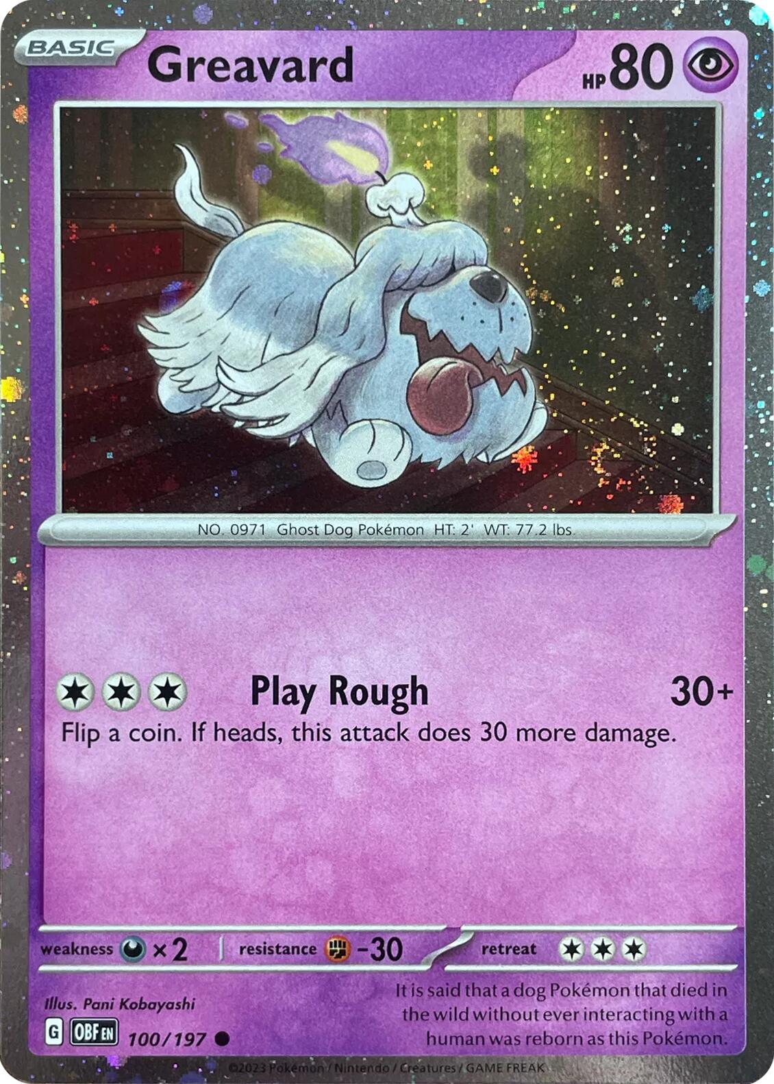Greavard (100/197) (Cosmos Holo) (Deck Exclusive) [Scarlet & Violet: Obsidian Flames] | Rock City Comics