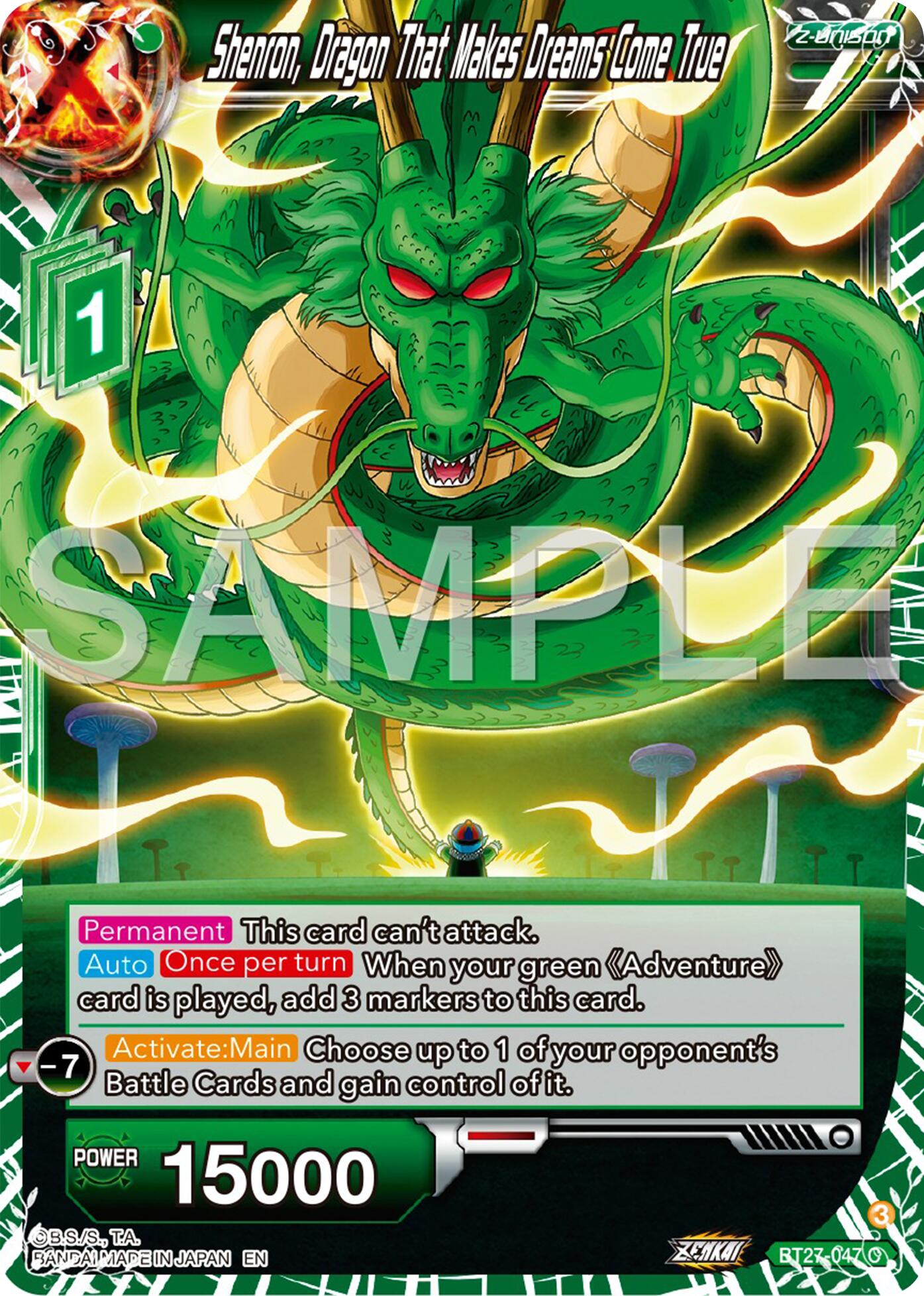 Shenron, Dragon That Makes Dreams Come True (BT27-047) [History of Z] | Rock City Comics