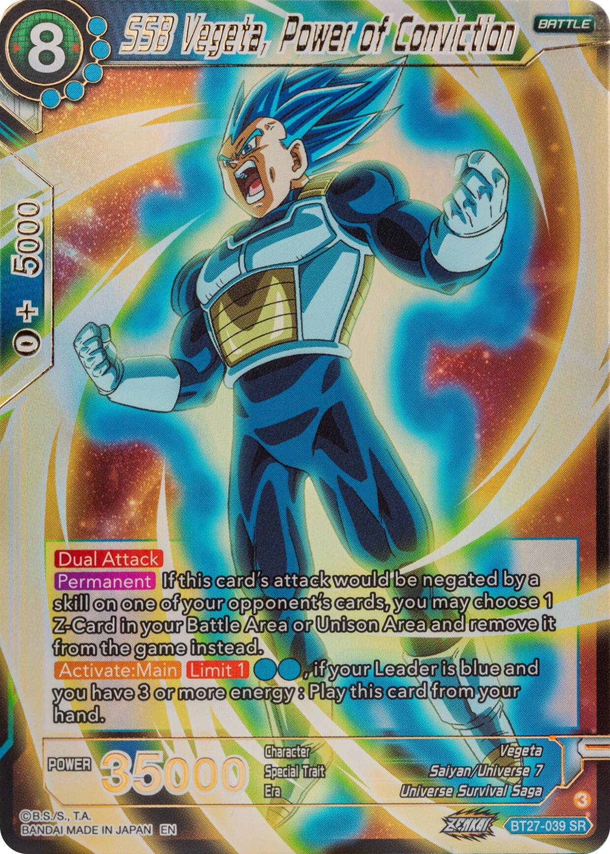 SSB Vegeta, Power of Conviction (BT27-039) [History of Z] | Rock City Comics