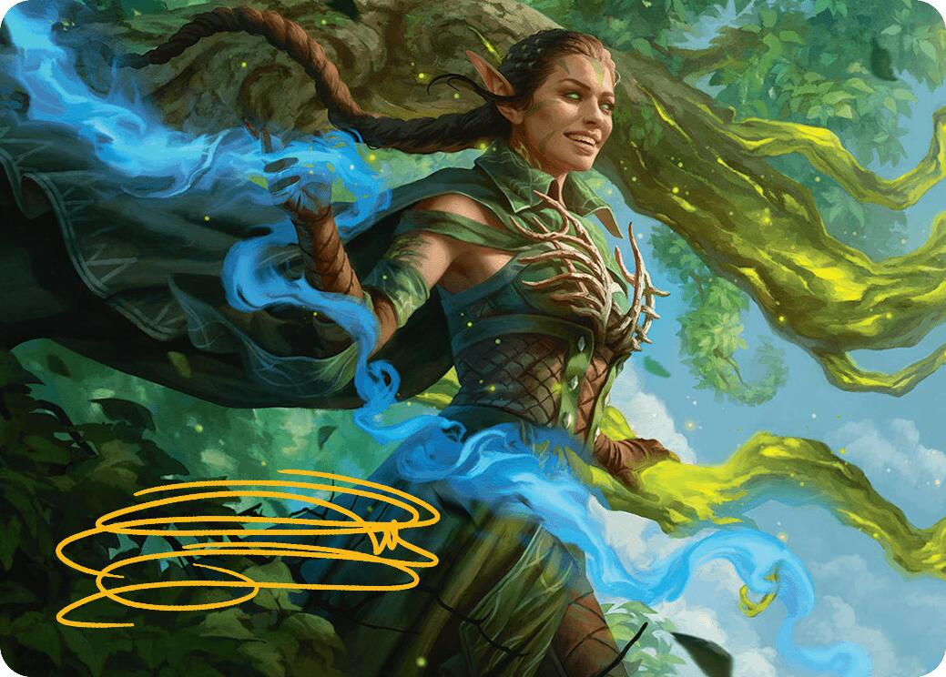 Nissa, Worldsoul Speaker Art Card (Gold-Stamped Signature) [Aetherdrift Art Series] | Rock City Comics