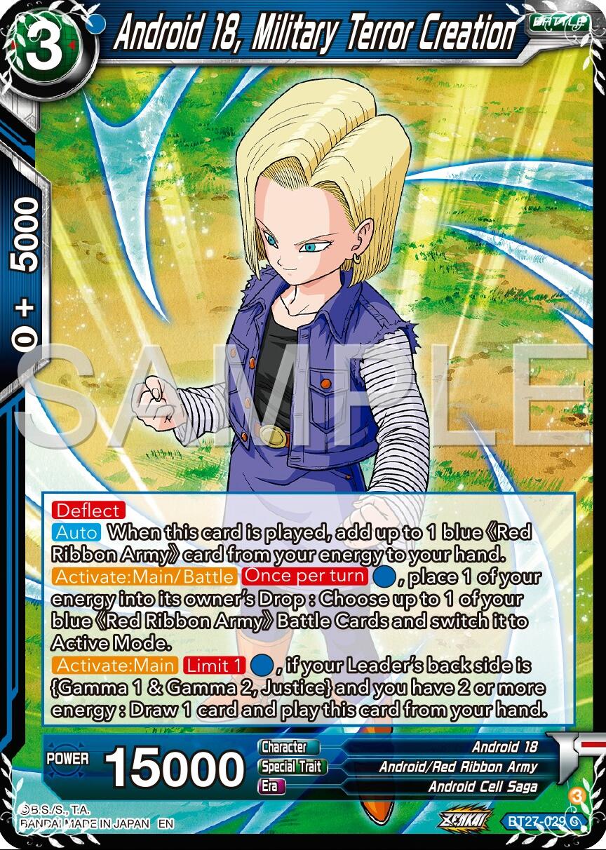 Android 18, Military Terror Creation (BT27-029) [History of Z] | Rock City Comics