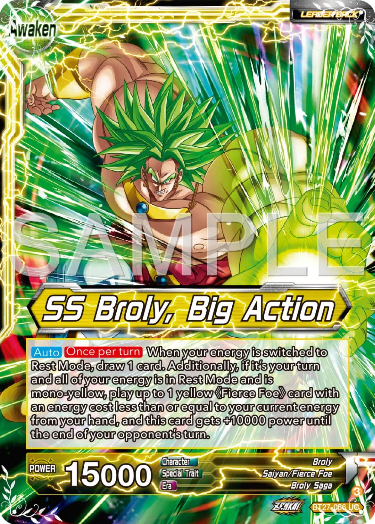 Broly // SS Broly, Big Action (BT27-066) [History of Z] | Rock City Comics