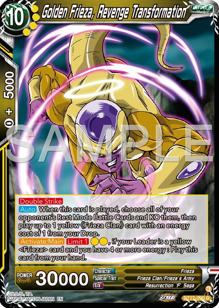 Golden Frieza, Revenge Transtormation (BT27-090) [History of Z] | Rock City Comics