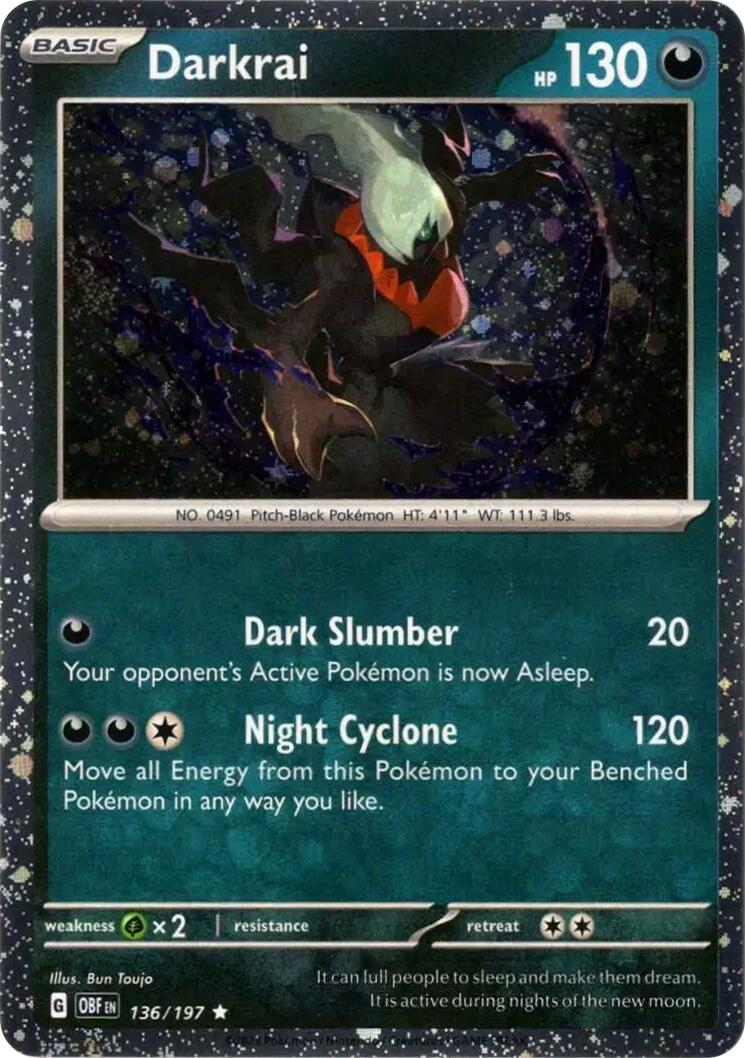 Darkrai (136/197) (Cosmos Holo) [Scarlet & Violet: Obsidian Flames] | Rock City Comics