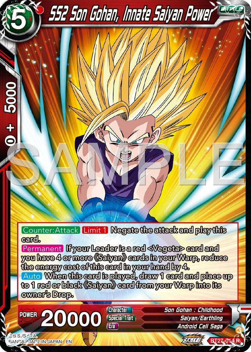 SS2 Son Gohan, Innate Saiyan Power (BT27-014) [History of Z] | Rock City Comics