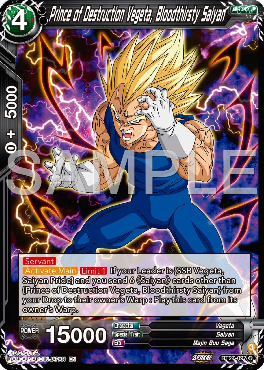 Prince of Destruction Vegeta, Bloodthirsty Saiyan (BT27-097) [History of Z] | Rock City Comics