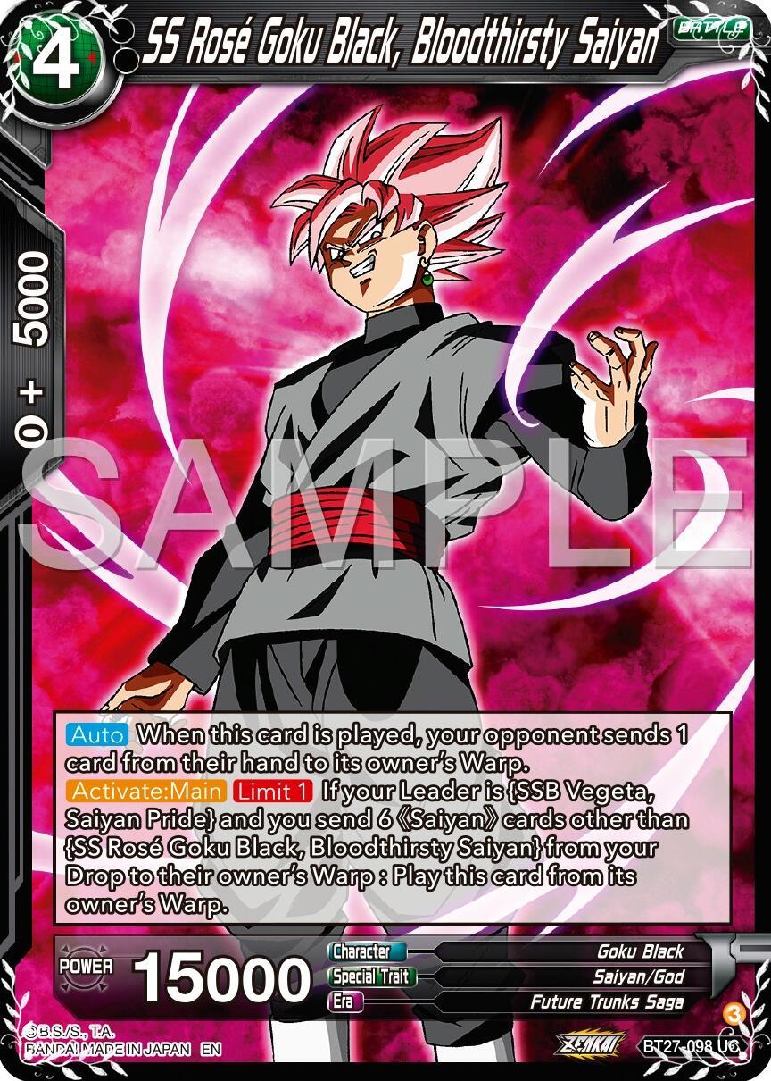 SS Rose Goku Black, Bloodthisty Saiyan (BT27-098) [History of Z] | Rock City Comics