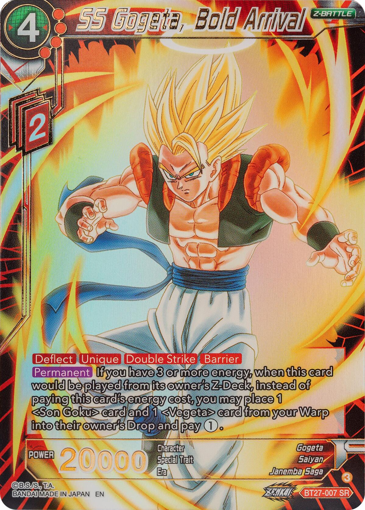 SS Gogeta, Bold Arrival (BT27-007) [History of Z] | Rock City Comics