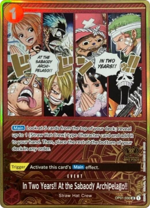 In Two Years!! At the Sabaody Archipelago!! (Japanese Version 2nd Anniversary Set) [One Piece Promotion Cards] | Rock City Comics