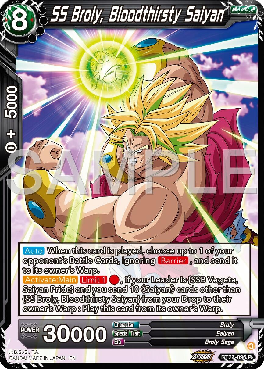 SS Broly, Bloodthirsty Saiyan (BT27-096) [History of Z] | Rock City Comics