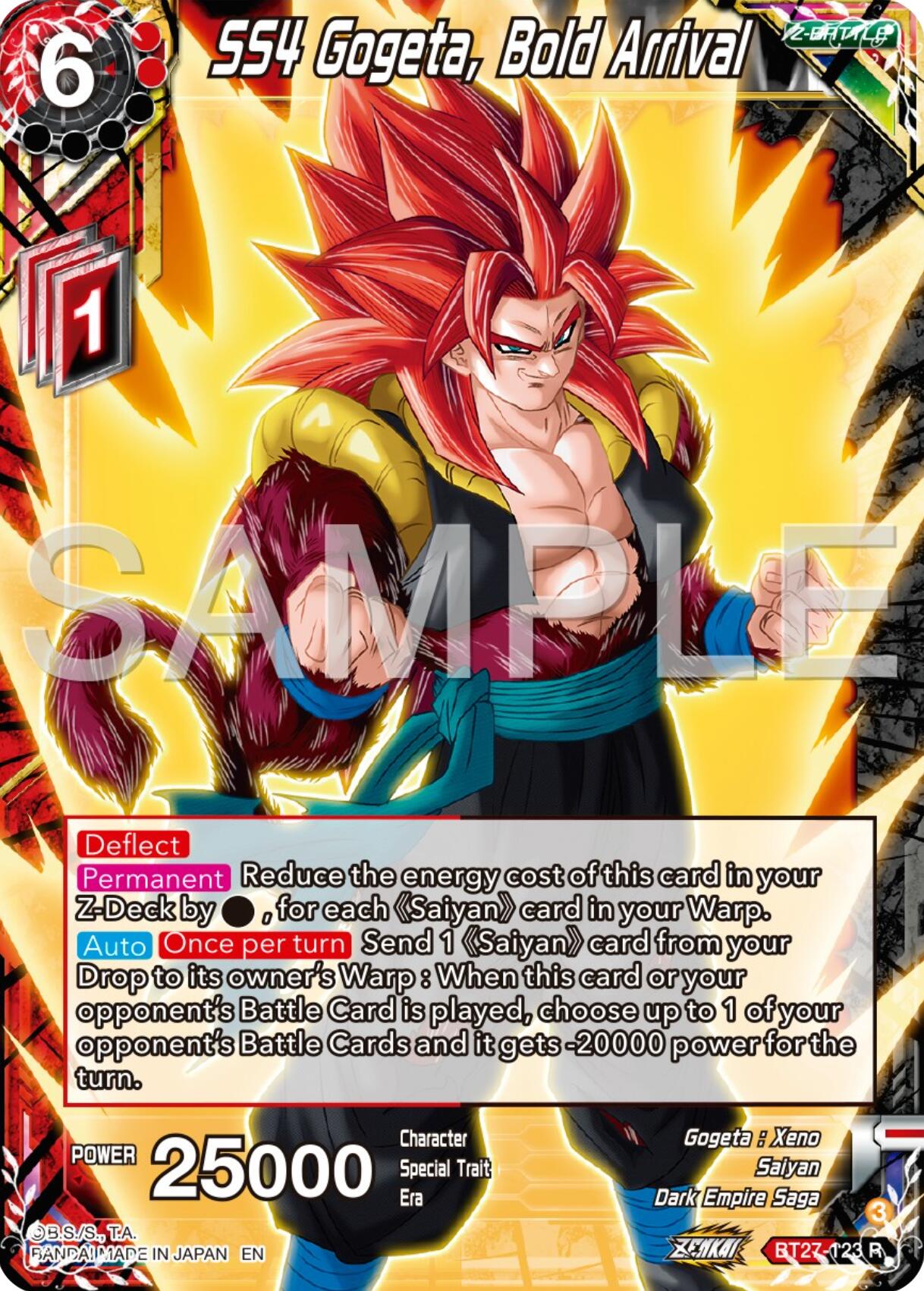 SS4 Gogeta, Bold Arrival (BT27-123) [History of Z] | Rock City Comics