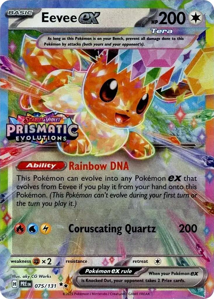 Eevee ex (075/131) (Prismatic Evolutions Stamp) [Scarlet & Violet: Prismatic Evolutions] | Rock City Comics